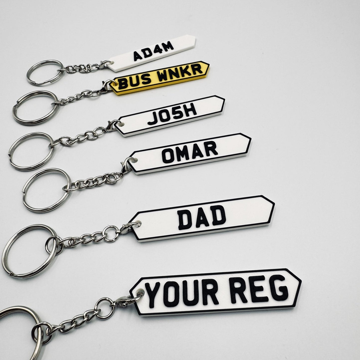 Hex Number Plate Keyring