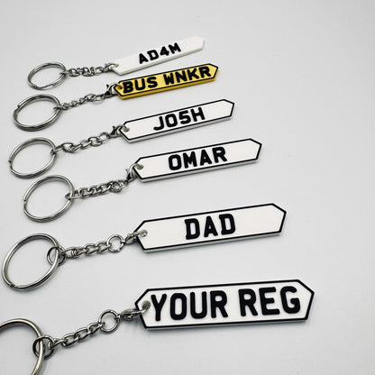 Hex Number Plate Keyring