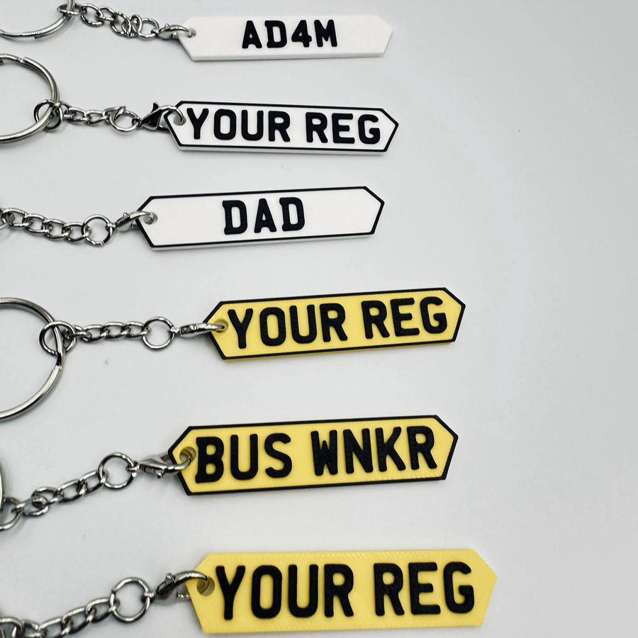 Hex Number Plate Keyring